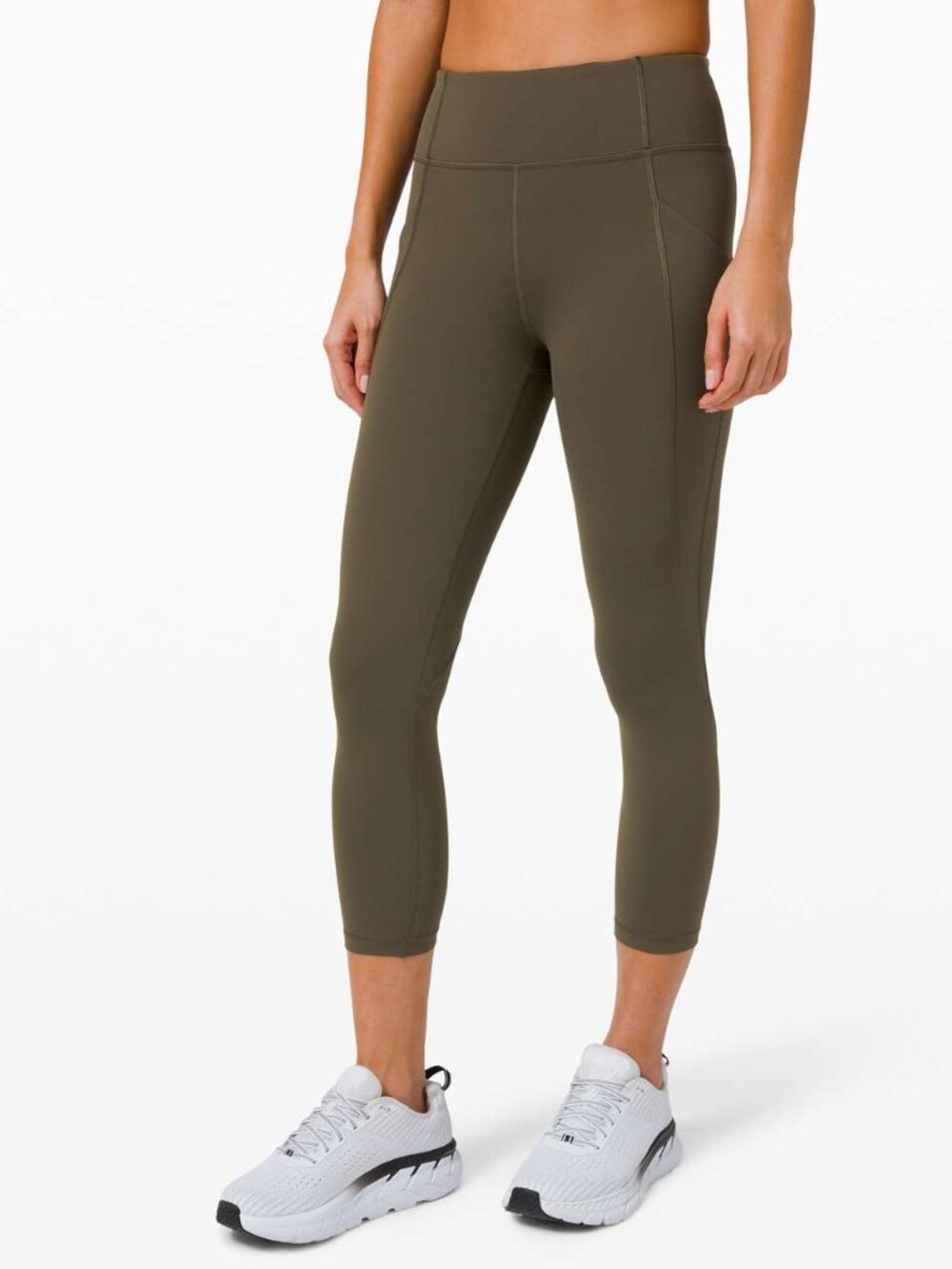 Lululemon Time To Sweat Crop 23" Size 6 Dark Olive